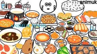 Mukbang Kakao Emoticon All Menu 카톡 이모티콘 전메뉴 먹방 ANIMUK 애니먹