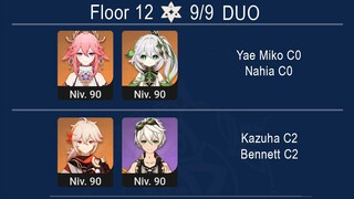 Spiral Abyss 3.4 DUO Yae Miko C0 & Nahida C0 / Kazuha C2 C0 & Bennett C6 Floor 12 Genshin Impact