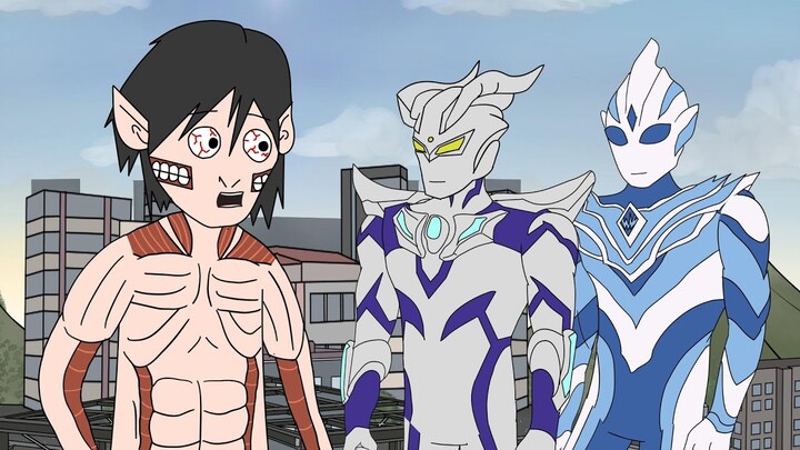 Titan Eren Versus Team Ultraman - Kartun Ultraman