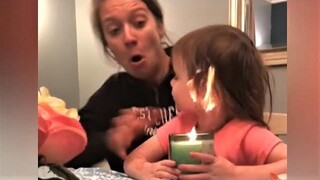 ทารกพยายามเป่าเทียนวันเกิด วิดีโอตลกที่สุดล้มเหลว