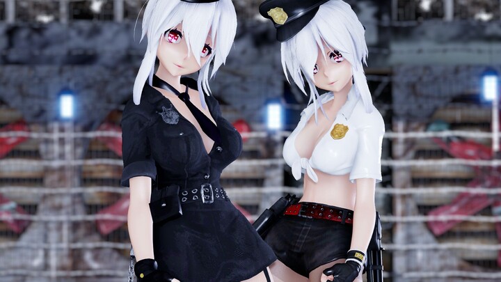 [Weak MMD] Sisters in black and white police uniforms, guess who is older (the older sister).