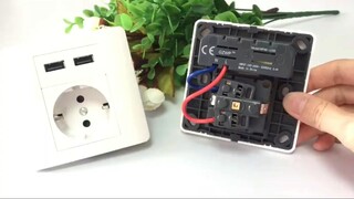 EU Wall Socket With 2 USB Ports