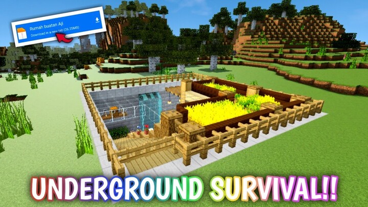 BASE SURVIVAL UNDERGROUND!! DESAIN NYA RAPIH! + SHADER RTX! - Map Showcase Minecraft #228