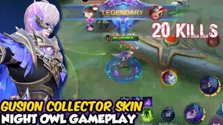 GUSION COLLECTOR SKIN - NIGHT OWL HIGHLIGHT GAMEPLAY | GUSION - NIGHT OWL | MOBILE LEGENDS