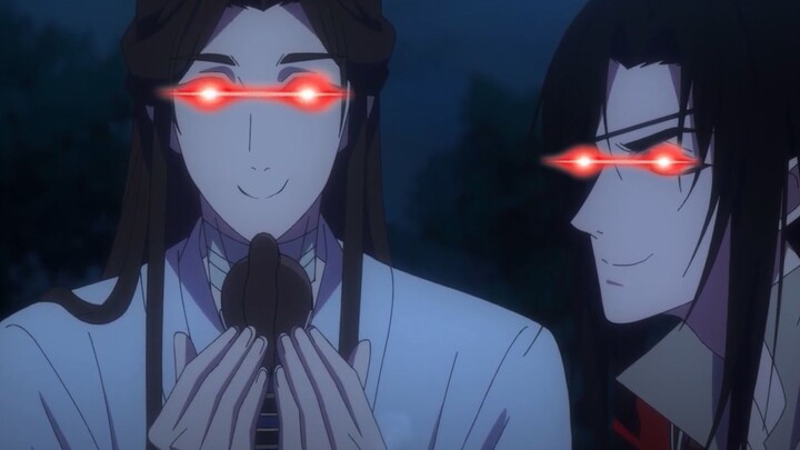 Xie Lian and Hua Cheng go to the bathroom to help His Highness Tai Hua with an abortion