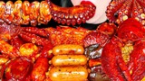 ASMR MUKBANG)Spicy FLEX Seafood Boil *Octopus King Crab Enoki Mushroom Sausage Cooking&Eating Korean