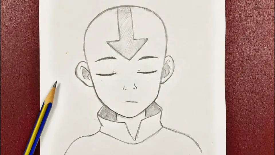 Easy cartoon drawing | how to Aang [THE AVATAR ] step-by-step - Bilibili