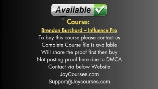 [JOYCOURSES•COM] (CHEAP) Brendon Burchard – Influence Pro