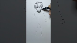 Speed Drawing Killua Stickman #hunterxhunter #killuazoldyck