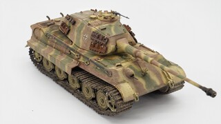 [การผลิตโมเดลทหาร] Trumpeter 1:35 "Porsche" Tiger King ระบายสีและผุกร่อน