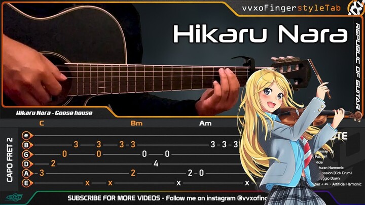Your Lie in April (Shigatsu wa Kimi no Uso) - Hikaru Nara - Fingerstyle Guitar Cover + TABS Tutorial