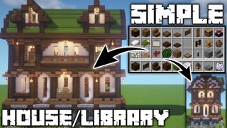 Minecraft Simple House | Minecraft Simple Library | Minecraft House | Minecraft Library | Minecraft