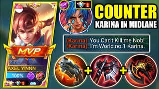 YIN VS TOP GLOBAL KARINA | YIN BEST BUILD TO COUNTER PRO KARINA IN MID-LANE | MOBILE LEGENDS