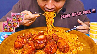 MUKBANG SAMYANG CARBONARA + AYAM PEDIS ENAK RASA PINK !!!