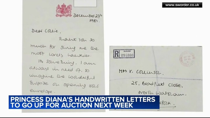 'An insight into Diana's life': Princess' handwritten letters go on sale