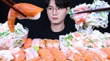 [Mukbang TV] - Sushi cá hồi, salad cá hồi | ASRM