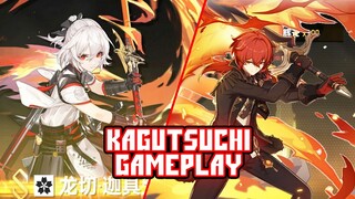 【AETHER GAZER】KAGUTSUCHI GAMEPLAY - It's that KAZUHA AND DILUC ???