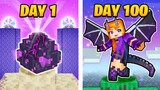 I Survived 100 DAYS as a DRAGON QUEEN in Minecraft!