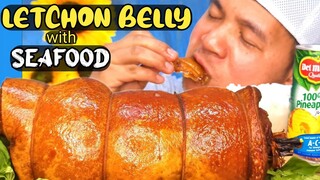 PUTOK BATOK | LETCHON BELLY with SEAFOOD | MUKBANG PINOY collab w/ @Simple Bisdak Mukbang