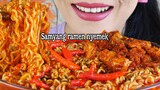 SAMYANG NYEMEK SUPER SPICY 🔥 MAKAN 3  BUNGKUS SAMYANG RAMEN | EATING SOUNDS