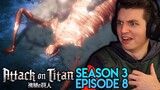 LORD REISS' ENORMOUS TITAN FORM!! | Attack on Titan REACTION Season 3 Episode 8