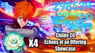 Childe C0 & Echoes 4 Set DMG Showcase - Open World & 2.6 Floor 12 Test - Normal Atk Style