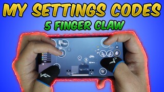 My New Settings & Control Codes (PUBG MOBILE) 3,4,5 Finger Claw Full Gyroscope Sensitivity