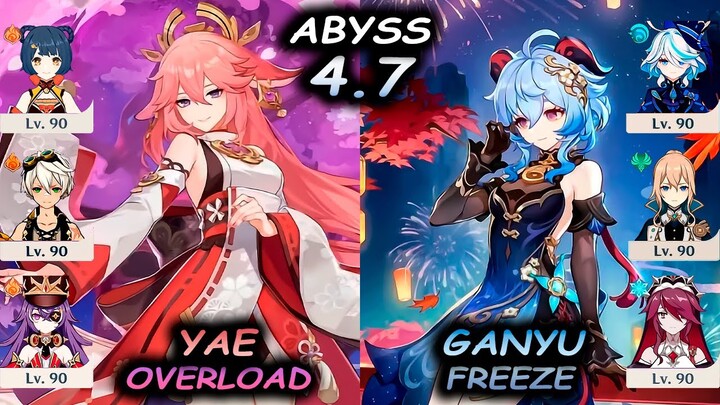 C0 Yae Overload & C0 Ganyu Freeze | Genshin Impact Spiral Abyss 4.7 | 4K