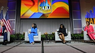 Donald Trump falsely suggests Kamala Harris ‘happened to turn Black’ | ENTIRE @NABJ Trump Interview