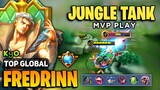 JUNGLE FREDRINN! Full Tank Build MVP Play [ Top Global Fredrinn Best Build ] By kყo - Mobile Legend