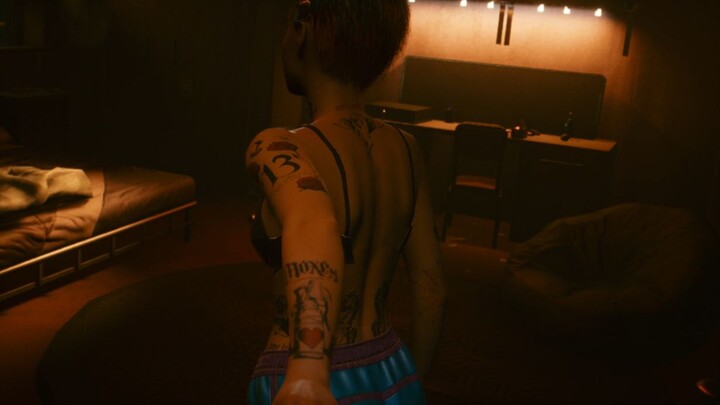 [Cyberpunk 2077] Khi bạn và Judy đăng bài xong và chạy không kịp lấy quần áo, phản ứng của Judy như 