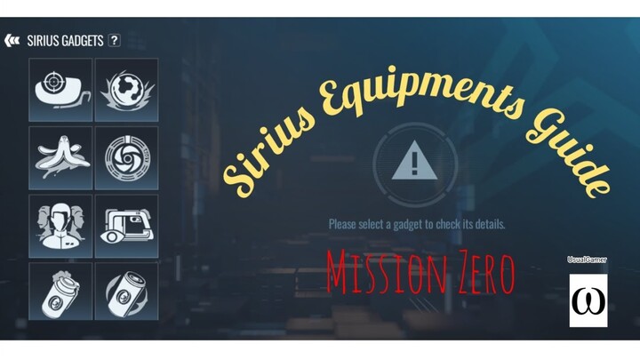 Sirius equipments guide | Mission Zero
