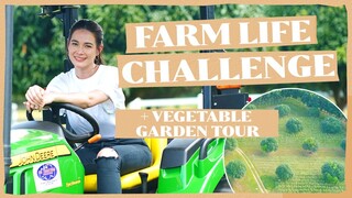 VEGETABLE GARDEN TOUR + FARM LIFE CHALLENGE (1ST TIME DRIVING A TRACTOR!) | BEA ALONZO