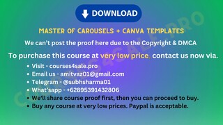 [https://Courses4sale.pro]Master of Carousels + Canva Templates