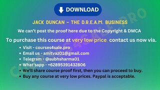 [https://Courses4sale.pro]Jack Duncan - The D.R.E.A.M. Business