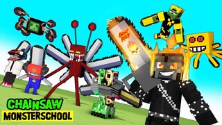 CHAINSAW MONSTER SCHOOL VS CHAINSAW MAN - MINECRAFT