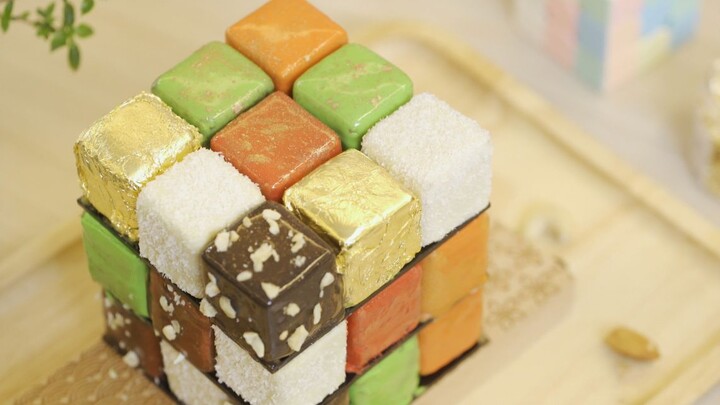 [Food][DIY]I made the Rubik's cube cake successfully