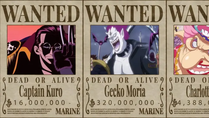 All Of Luffy's Main Opponents Bounties