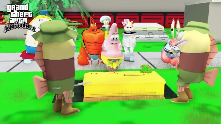 Spongebob Meninggal, Patrick Sedih - GTA LUCU SPONGEBOB