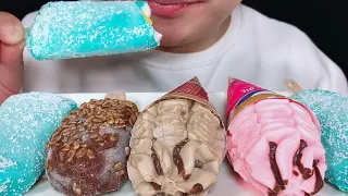 Eating various types of popsicles ASMR video