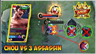 Trio Ranked ketemu META 3 ASSASSIN! Chou bisa Counter semua Assassin? | Chou MVP Plays! MLBB