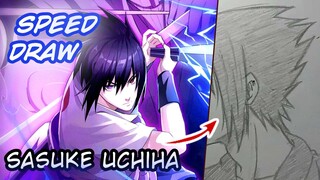 Menggambar anime cepat - sasuke uchiha