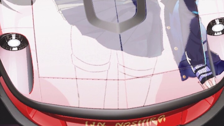 Karena bagian depan mobil terlalu panjang, Noshiro mengenakan sutra hitam?