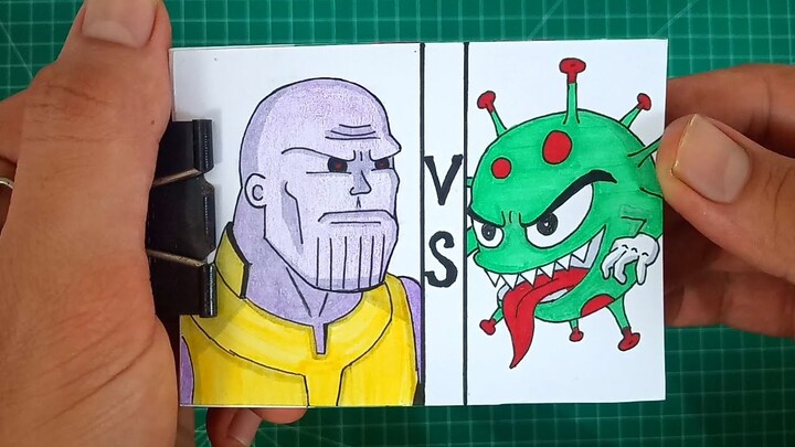 Thanos vs Corona Virus | How to make a flipbook | Flipbook Animation