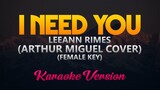 I Need You (LeAnn Rimes) Cover by Arthur Miguel (Karaoke)(Female Key)