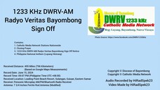 1233 KHz DWRV-AM Radyo Veritas Bayombong Sign Off