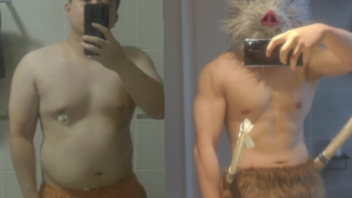 The transformation of a fat otaku: after losing weight for half a year, I cosplayed as Inosuke Hashi