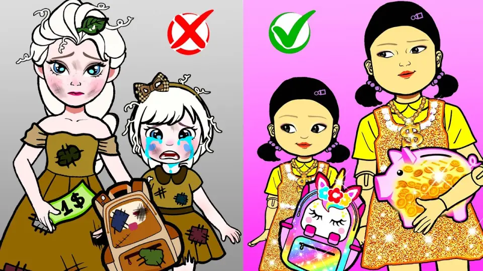 Mom! I Want To Unicorn Schoolbag - Rich Squid Game Doll VS Poor Elsa | DIY Paper Dolls & Cartoon - Bstation Mom! I Want To Unicorn Schoolbag - Rich Squid Game Doll VS Poor Elsa | DIY Paper Dolls & Cartoon - Bstation