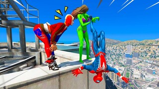 SHE HULK E ARLEQUINA DERRUBARAM O HOMEM ARANHA DO PREDIO no GTA 5