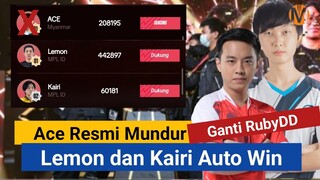 ACE RESMI MUNDUR GANTI RUBYDD, RRQ LEMON DAN ONIC KAIRI AUTO WIN RAIH MEDALI DI VOTE M5